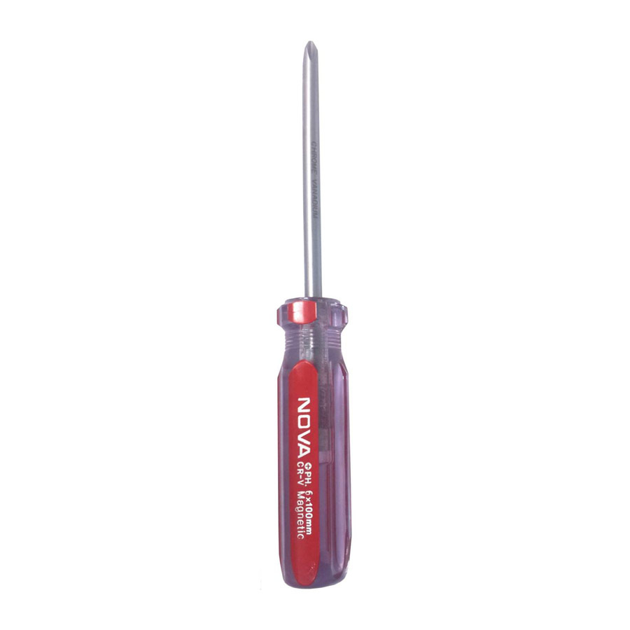 پیچ گوشتی دسته کریستالی چهارسو سایز 6*150 نووا مدل NTS1129