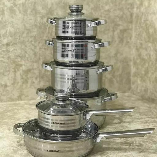 سرویس قابلمه 12 پارچه مدل کرکماز استیل
