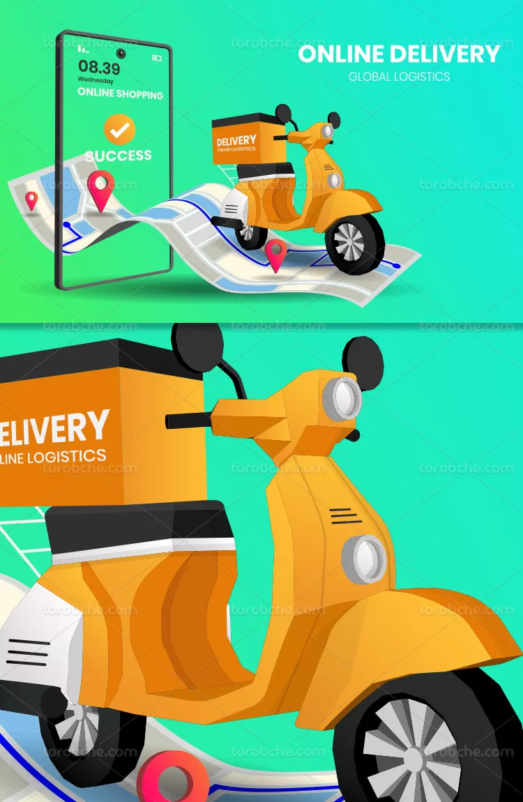 وکتور خرید اینترنتی خلاقانه | گرافیک با طعم تربچه