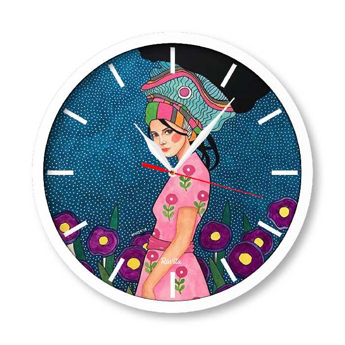 ساعت دیواری راویتا مدل دخترانه طرح 1168
