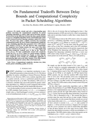 خرید و دانلود نسخه کامل کتاب On Fundamental Tradeoffs Between Delay Bounds and Computational Complexity in Packet Scheduling Algorithms