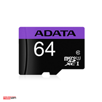 کارت حافظه microSDXC ای دیتا مدل Premier کلاس 10 استاندارد UHS-I U1 سرعت 80MBps ظرفیت 64 گیگابایت   خشاب SD