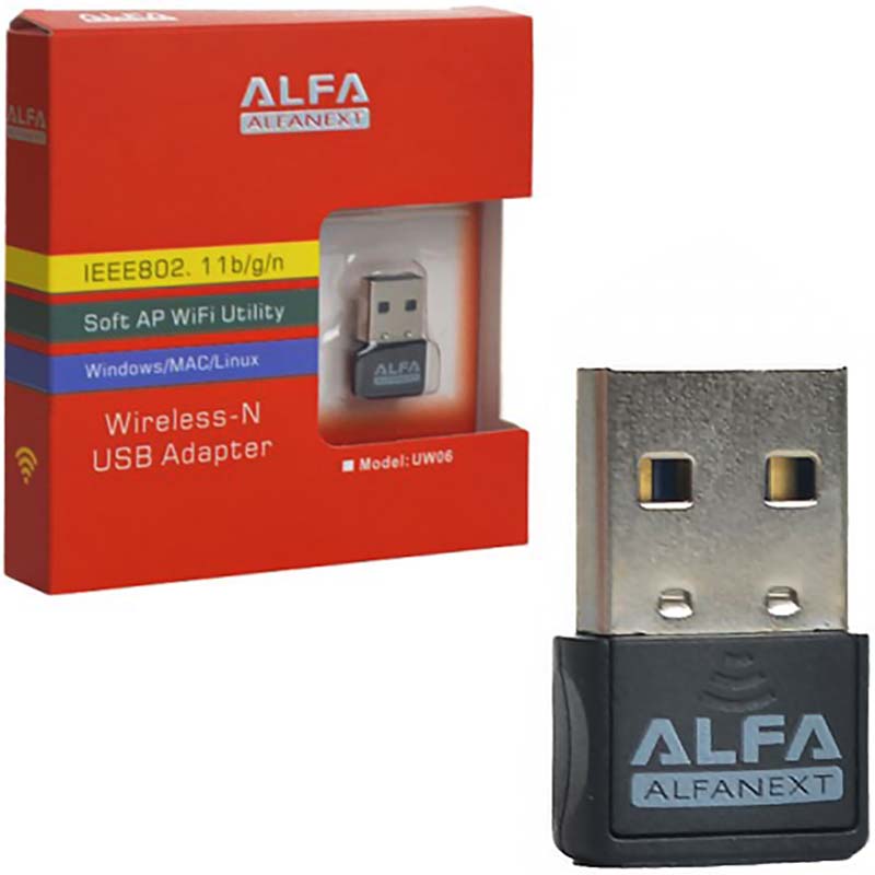 کارت شبکه USB بی سیم بدون آنتن آلفا ALFA UW06