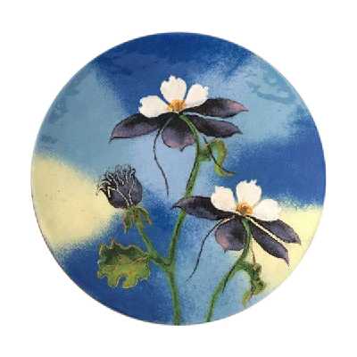 بشقاب دیوارکوب سفالی طرح گل کد D142-S25