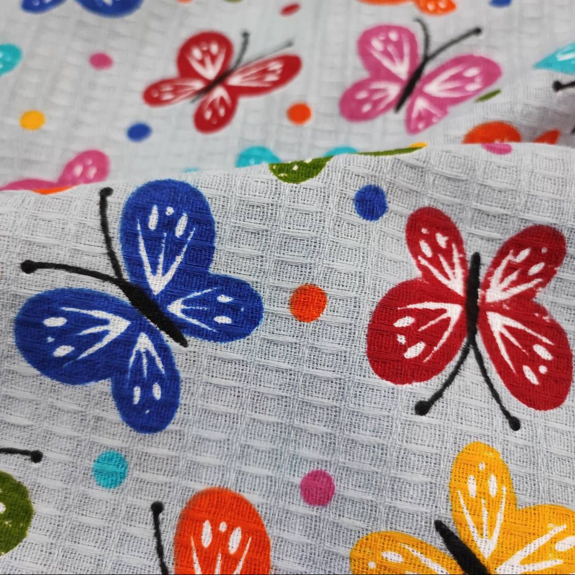 پارچه آشپزخانه ویژه دستمال طرح پروانه تمام پنبه عرض 1.5 متر