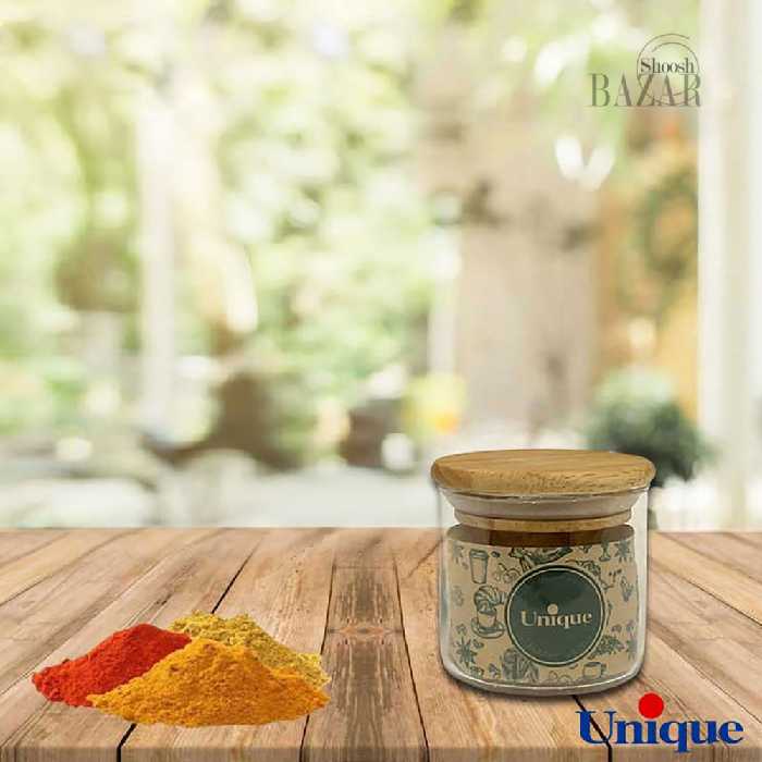 ظرف ادویه با درب چوبی یونیک کد 1302