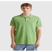 تی شرت یقه پولو سبز مردانه آستین کوتاه به رنگ روشن United Colors of Benetton