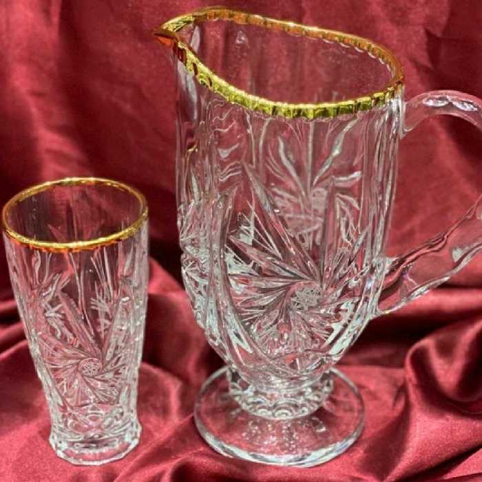 پارچ و لیوان لب طلایی پس کرایه