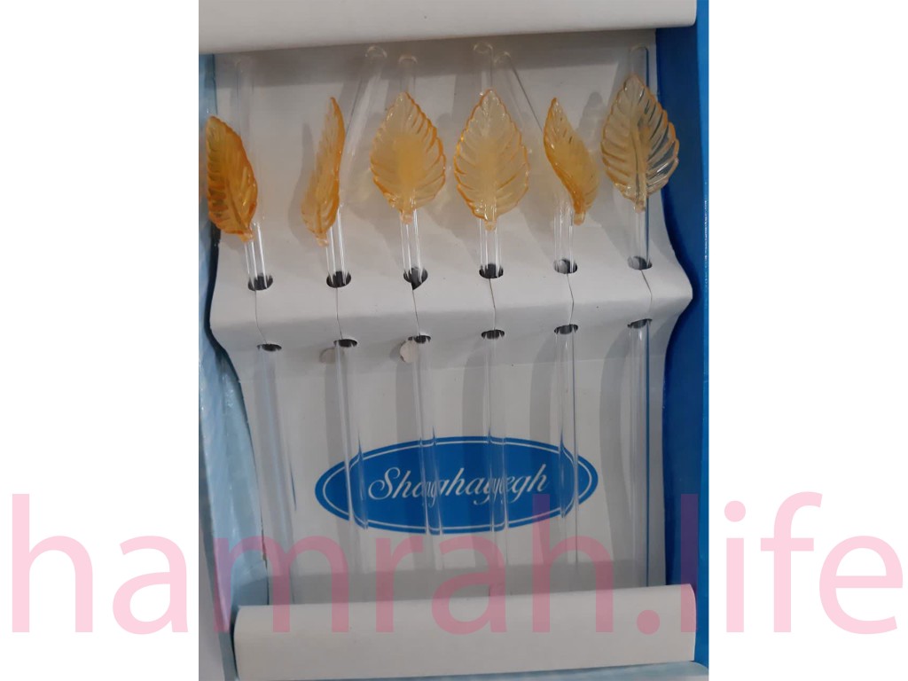 نی شیشه ای طرح برگ نارنجی