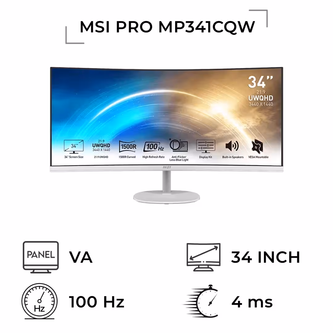 مانیتور ام اس آی مدل PRO MP341CQW سایز 34 اینچ
