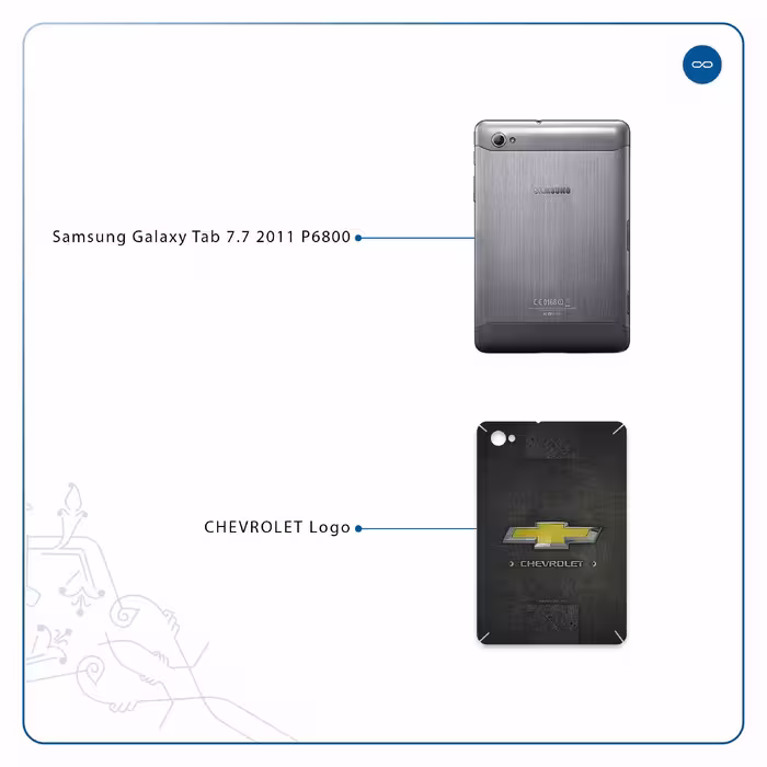 برچسب پوششی ماهوت مدل CHEVROLET-Logo مناسب برای تبلت سامسونگ Galaxy Tab 7.7 2011 P6800