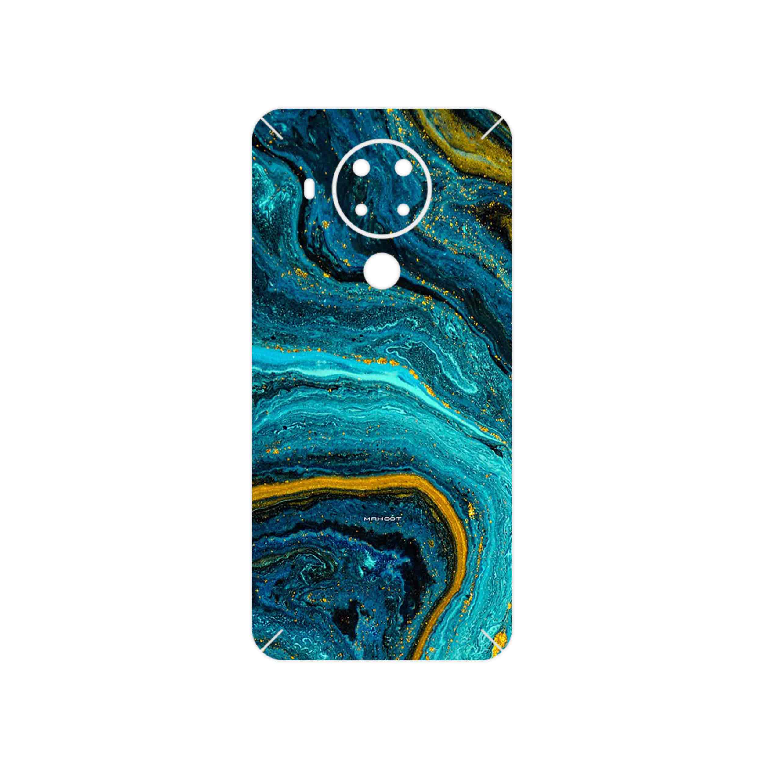 برچسب پوششی ماهوت مدل Turquoise marblewith golden streaks مناسب برای گوشی موبایل نوکیا 5.4