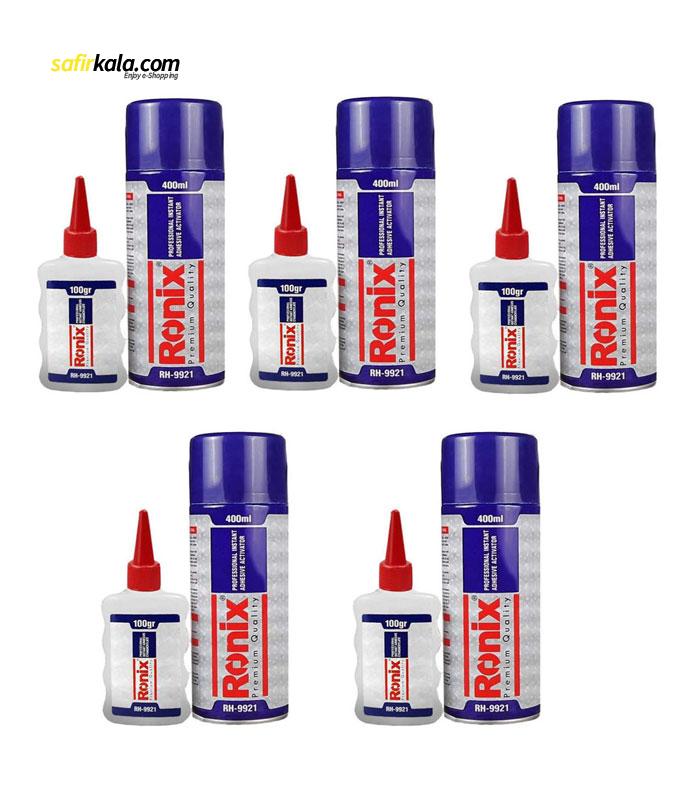 چسب فوری رونیکس مدل RH9921 حجم 400 میلی متر مجموعه 5 عددی