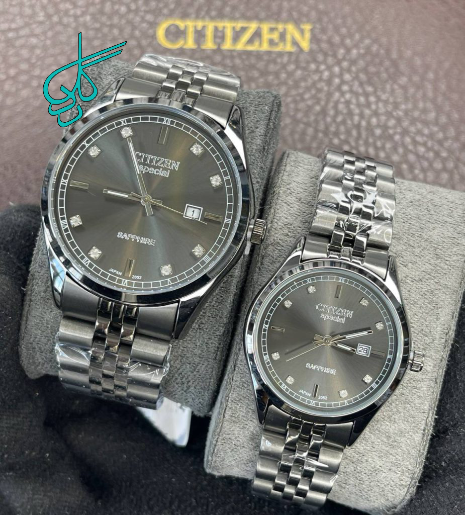 خرید ست ساعت زنانه و مردانه سیتیزن اسپشیال کیفیت عالی رنگ ثابت موتور ژاپن کد 2115965 - ردگل