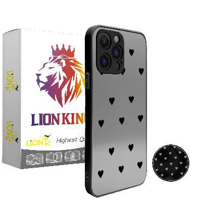  کاور لاین کینگ مدل Ayeneh ghalb meshki مناسب برای گوشی موبایل اپل iPhone 11 Pro max به همراه پایه نگهدارنده