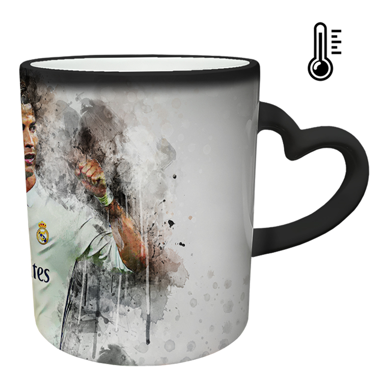 ماگ حرارتی مدل دسته قلبی طرح رونالدو کد 72