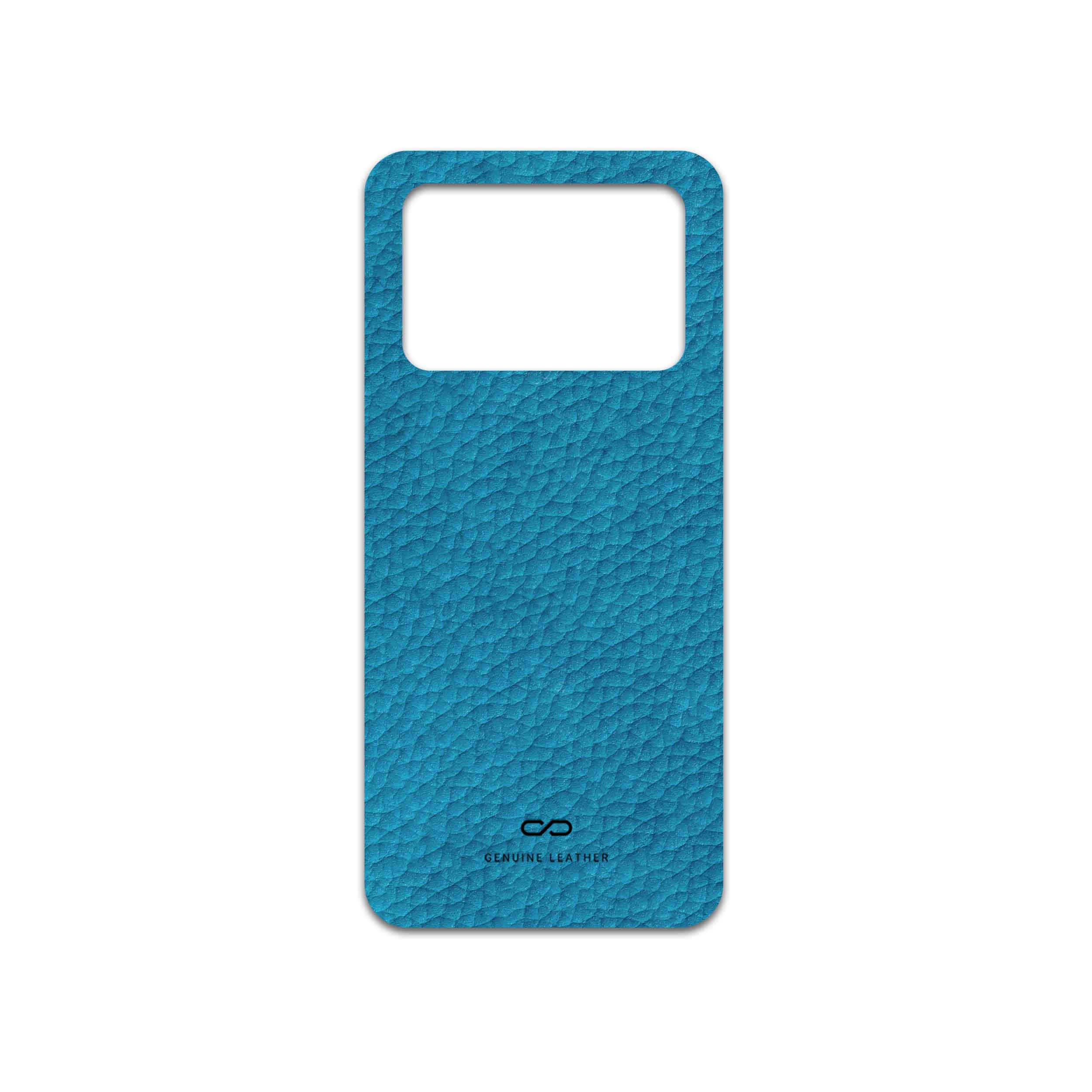 برچسب پوششی ماهوت مدل Blue-Leather مناسب برای گوشی موبایل شیائومی Poco M4 Pro 4G