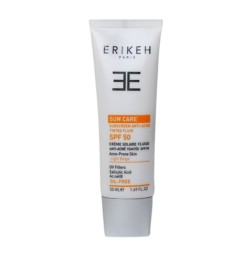فلوئید ضد آفتاب ضد جوش رنگی SPF50 اریکه (بژ روشن) | پوست چرب و جوشدار |50ml