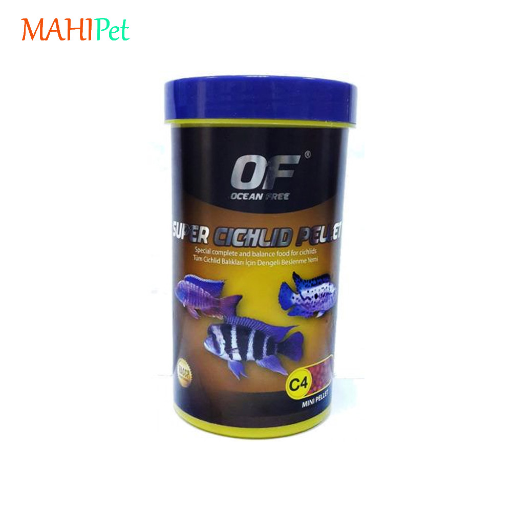 غذای گرانول سوپر سیچلاید پلت اوشن فری Super Cichlid Pellet وزن 60 گرم