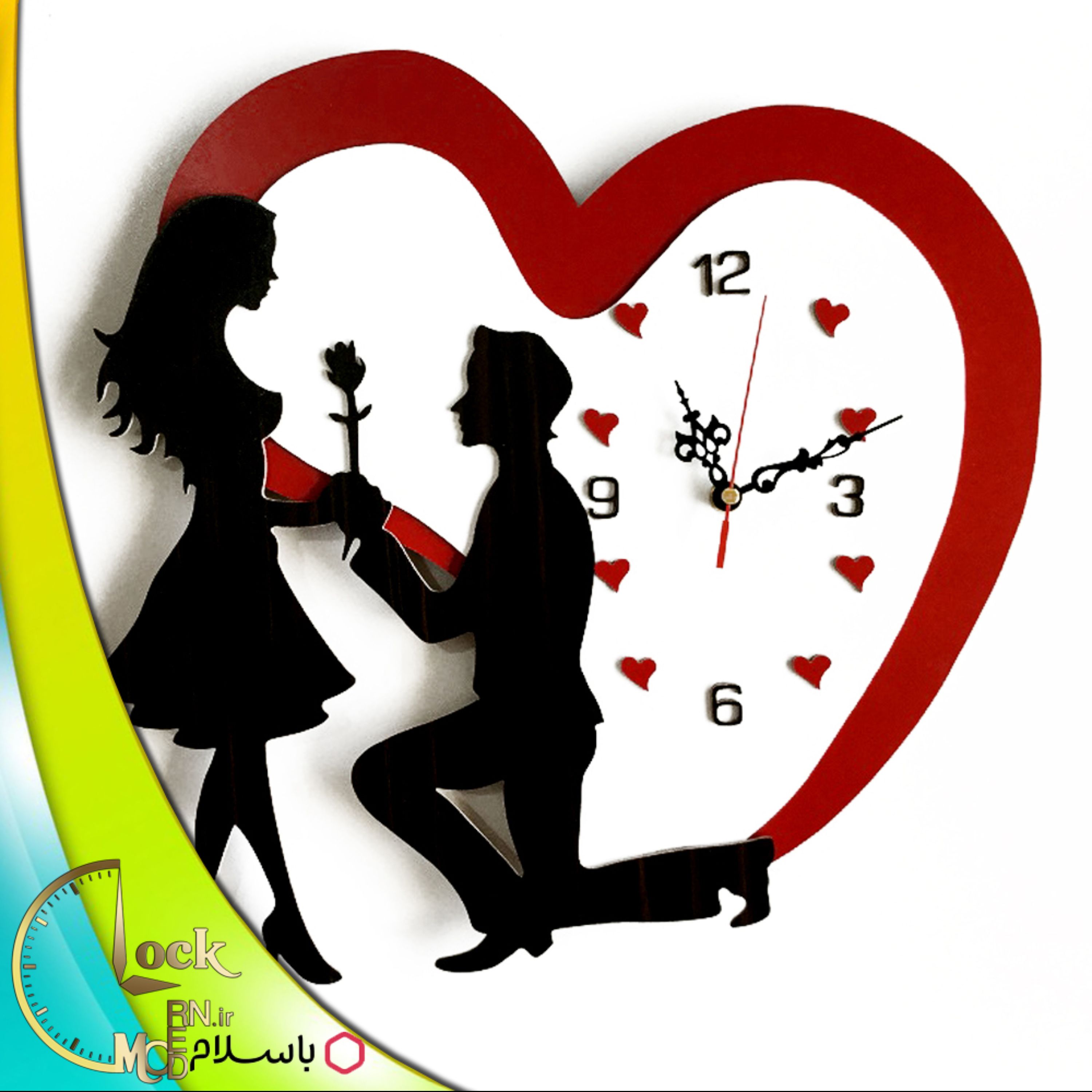 ساعت دیواری عاشقانه تقدیم رز کد 236