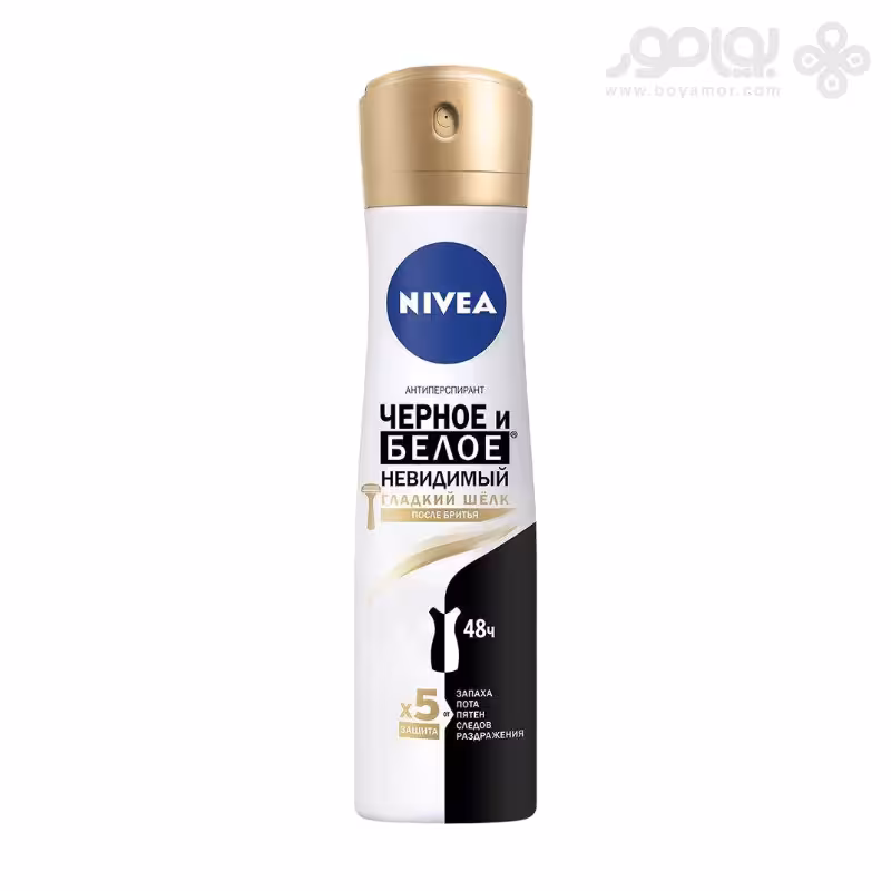 اسپری زنانه نیوا مدل بلک اند وایت SILKY SMOOTH حجم 150 میل
