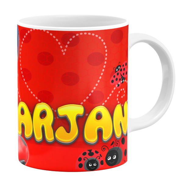 ماگ طرح دختر کفشدوزکی مدل مرجان