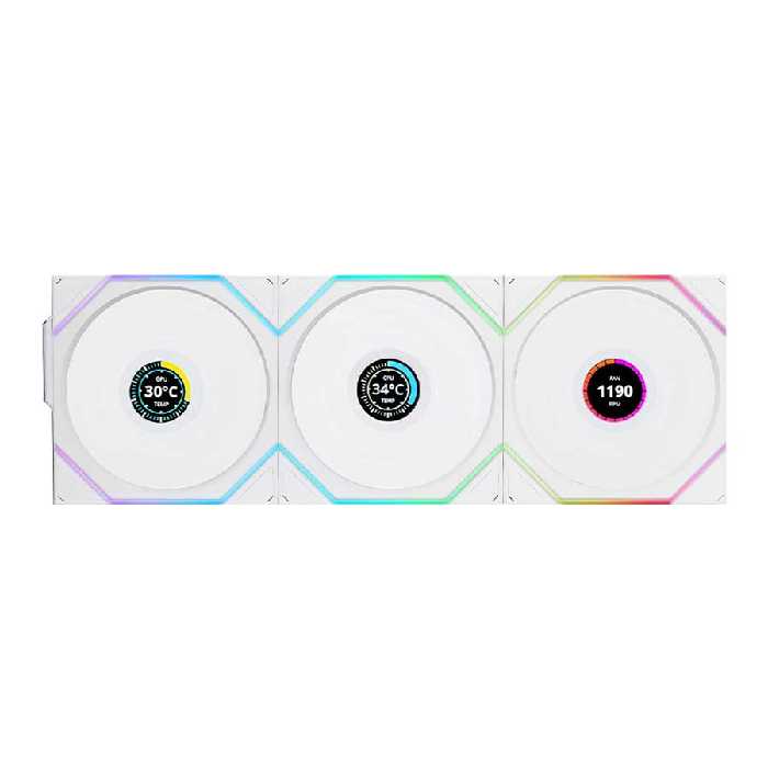 قیمت و خرید فن خنک کننده کیس لیان لی مدل UNI FAN TL120 LCD Reverse Blade Wireless WH | یاس ارتباط