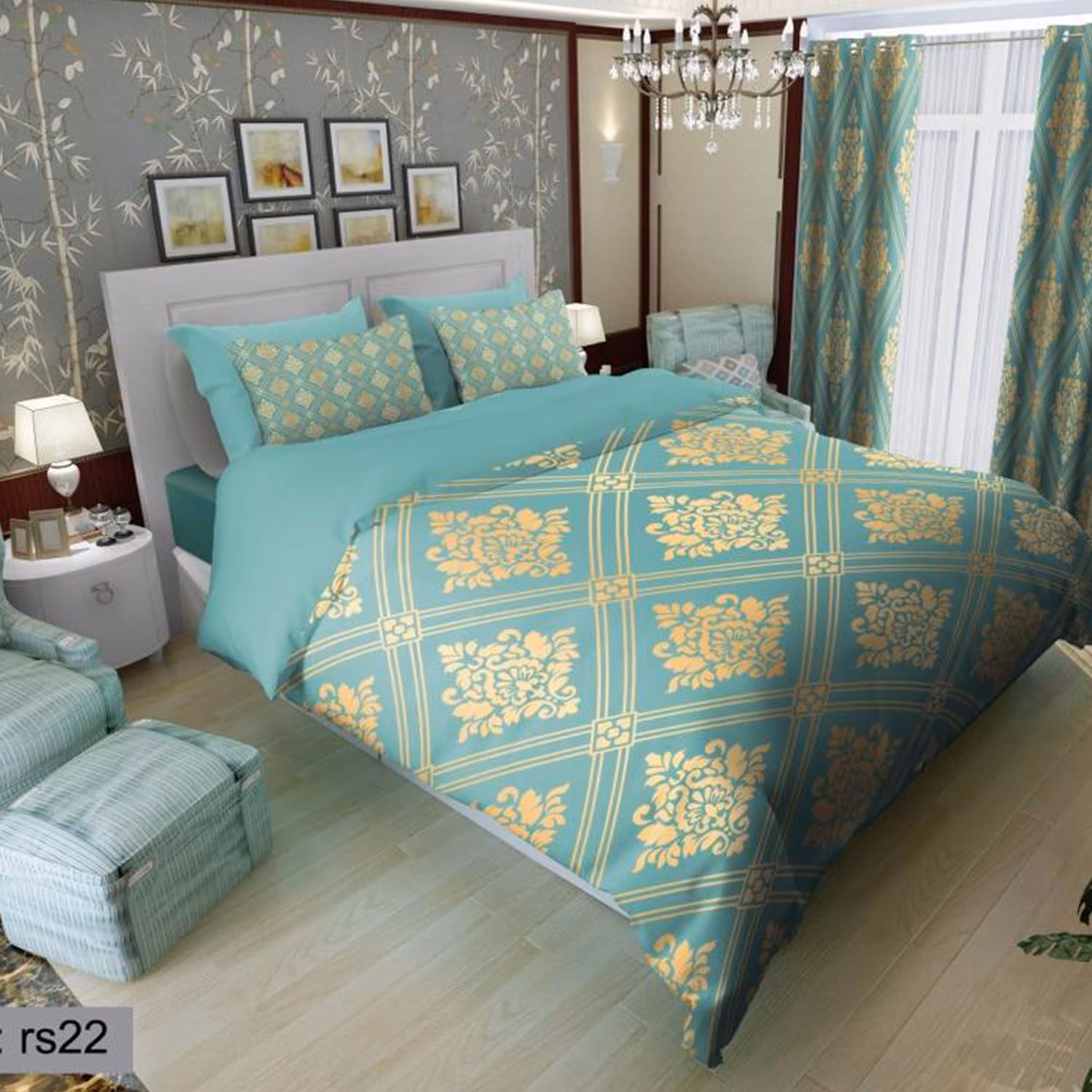 سرویس روتختی 1 نفره تنسل چاپی برندترک لند (Turk Land)  کد rs 22