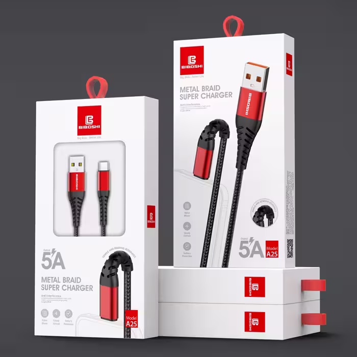 کابل تبدیل USB به لایتنینگ بیبوشی مدل A25 طول 1 متر