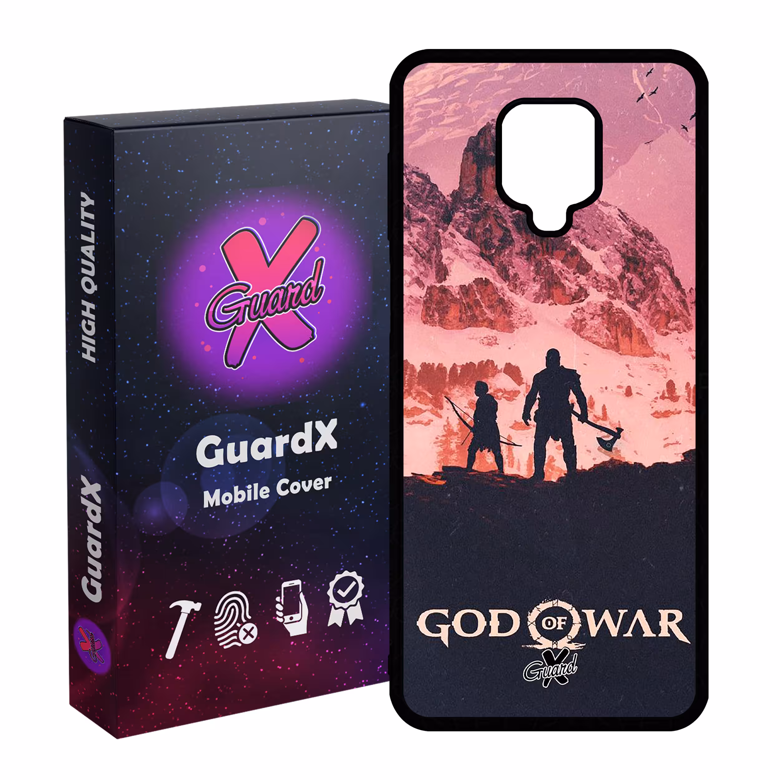 کاور گارد ایکس طرح God of War مدل Glass10075 مناسب برای گوشی موبایل شیائومی Redmi Note 9S / Note 9 Pro / Note 9 Pro Max