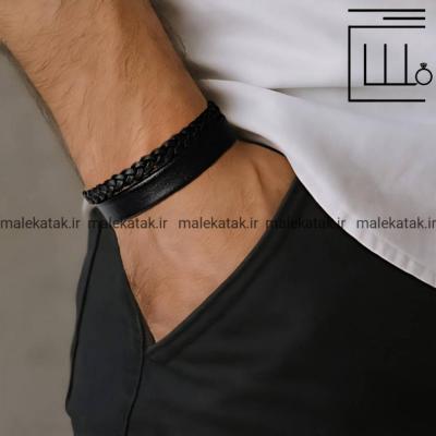 دستبند چرمی گیس بافت