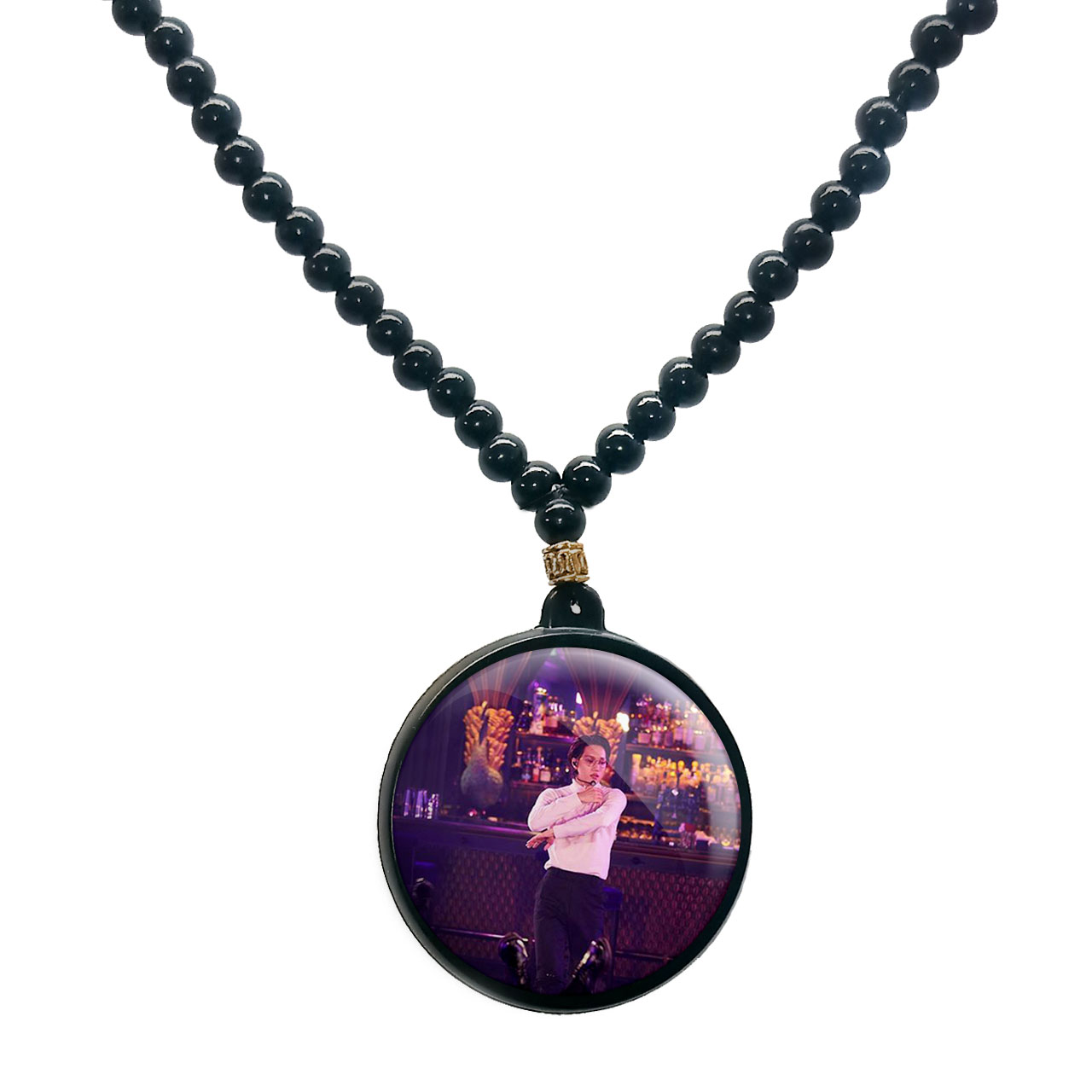 گردنبند پرمانه طرح exo کد pmd.13814 مدل دو طرفه