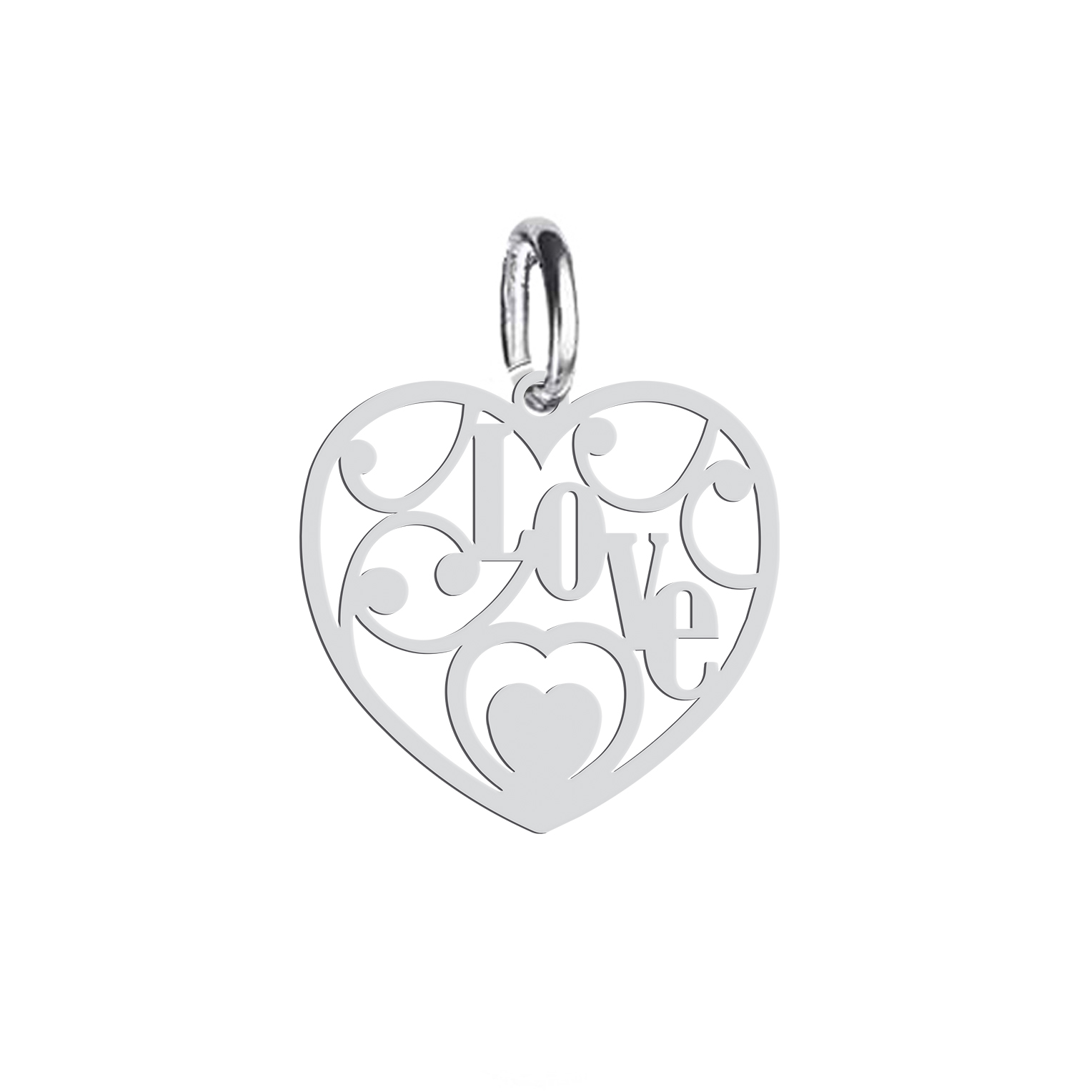 آویز گردنبند هایکا طرح قلب و love مدل ha 376
