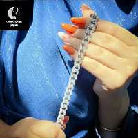 دستبند نقره زنانه کارتیر  نگین دار عیار 925با آبکاری طلا سفید بدون ریزش نگین ضد حساسیت