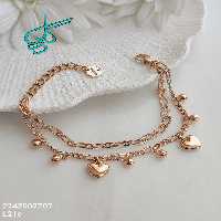 خرید دستبند مارک ژوپینگ دو زنجیره کیفیت عالی رنگ ثابت کد 1216874 - ردگل