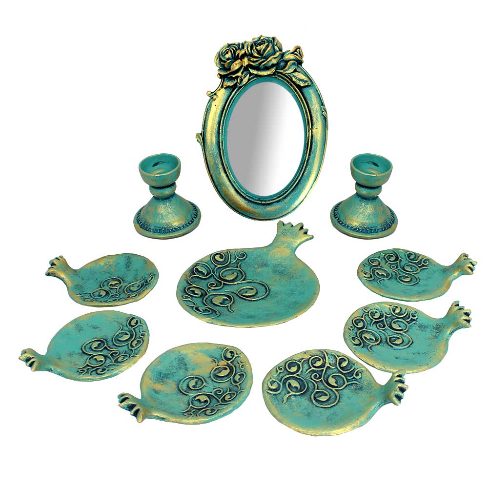 مجموعه ظروف هفت سین 10 پارچه مدل انار