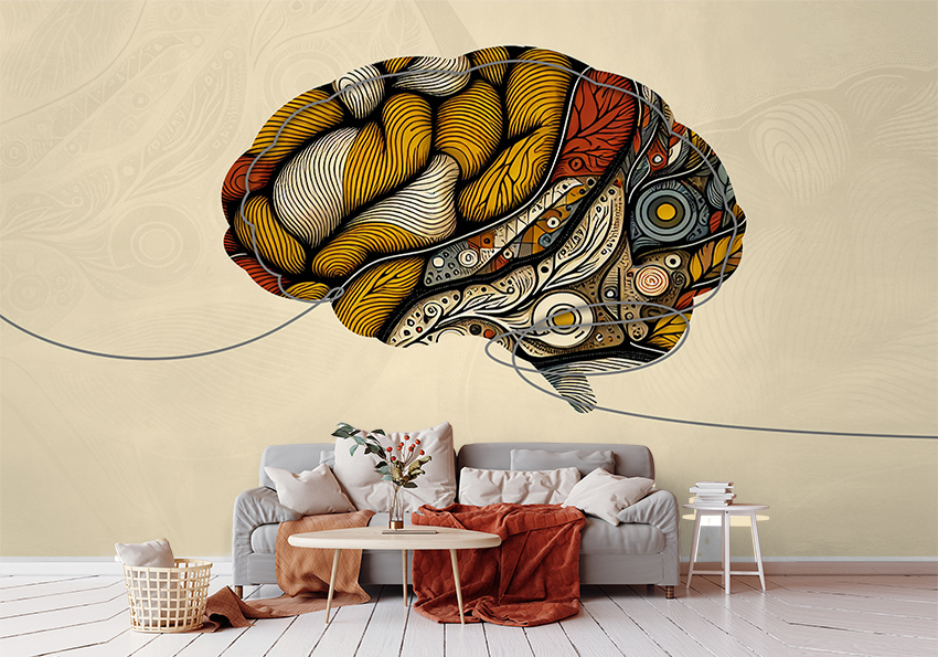 پوستر چاپی روانشناسی طرح خلاقانه مغز با زمینه روشن WA-2371