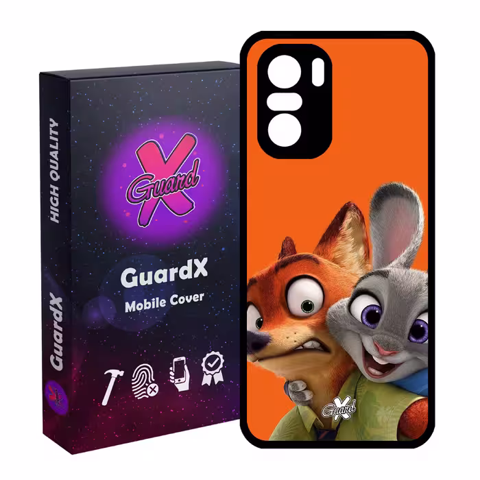 کاور گارد ایکس طرح Zootopia مدل Glass10047 مناسب برای گوشی موبایل شیائومی Poco F3/MI 11X/MI 11X Pro/Redmi K40/K40 Pro
