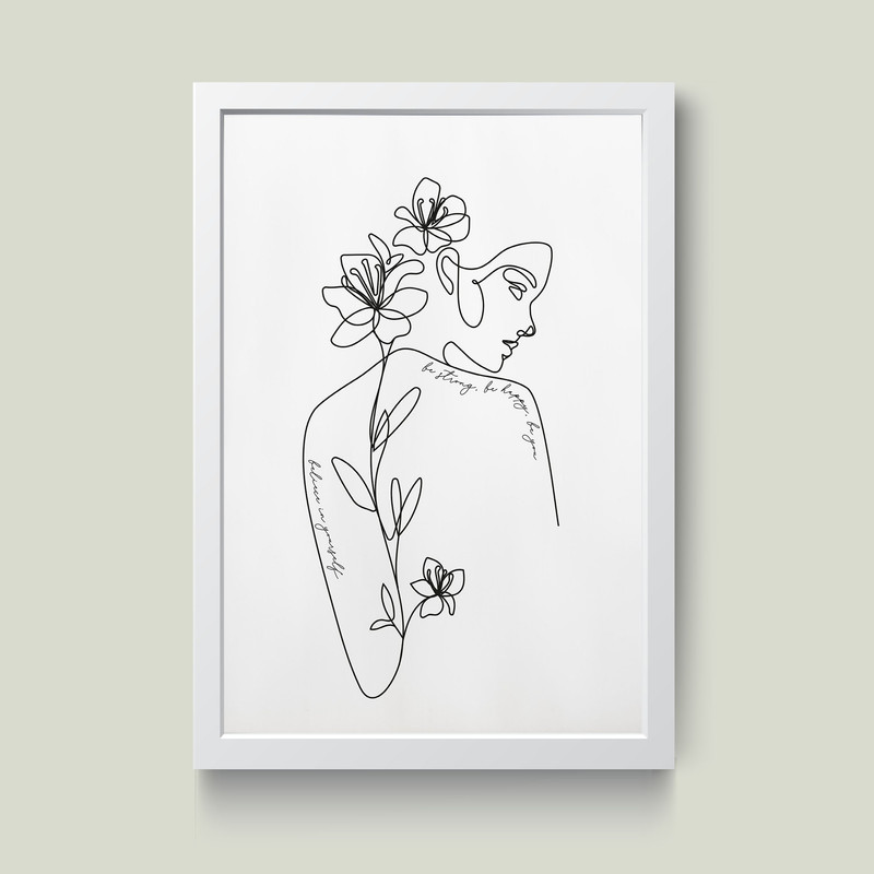 تابلو مدل مینیمال دخترانه کد S1415-w | دنیای قاب