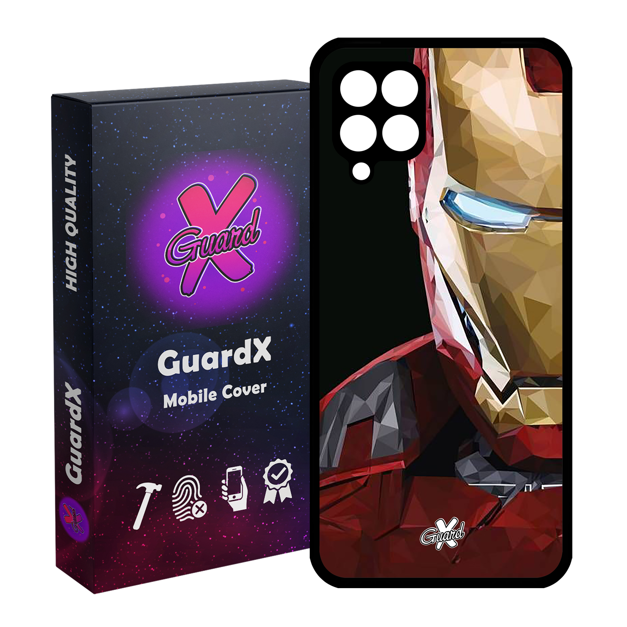 کاور گارد ایکس طرح Iron Man مدل Glass10048 مناسب برای گوشی موبایل سامسونگ Galaxy A22 4G
