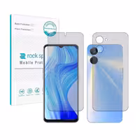 گلس صفحه نمایش و پشت گوشی ریلمی V20 مدل نانو هیدروژل گیمینگ برند راک اسپیس کد SS