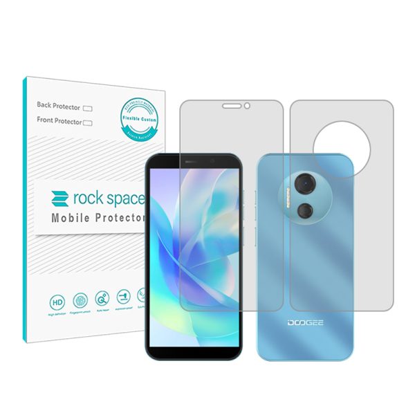 گلس محافظ صفحه نمایش و پشت گوشی دوجی X97 Pro مدل نانو هیدروژل شفاف برند راک اسپیس کد SS