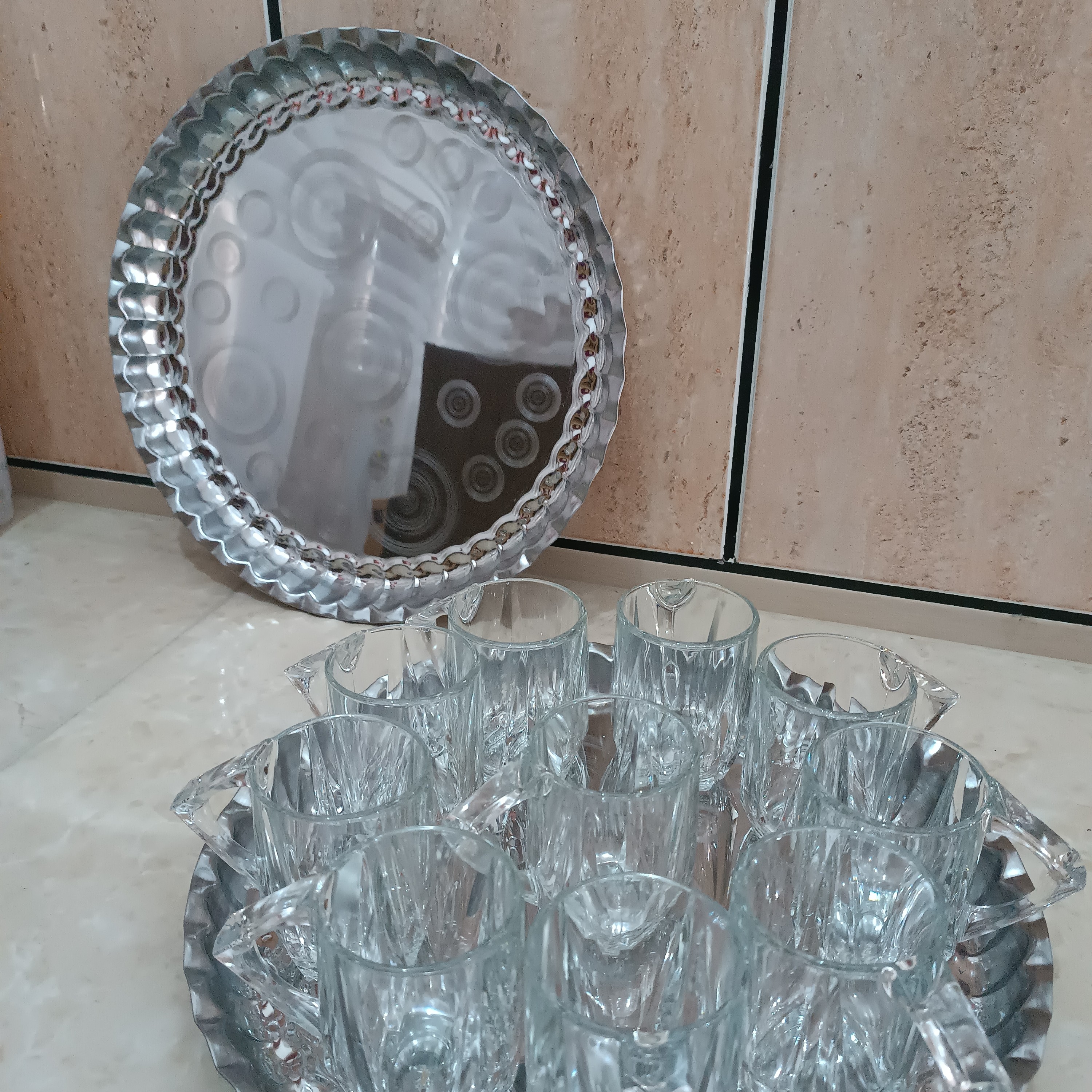 سینی استیل،قطر36، ظرفیت 10 فنجان