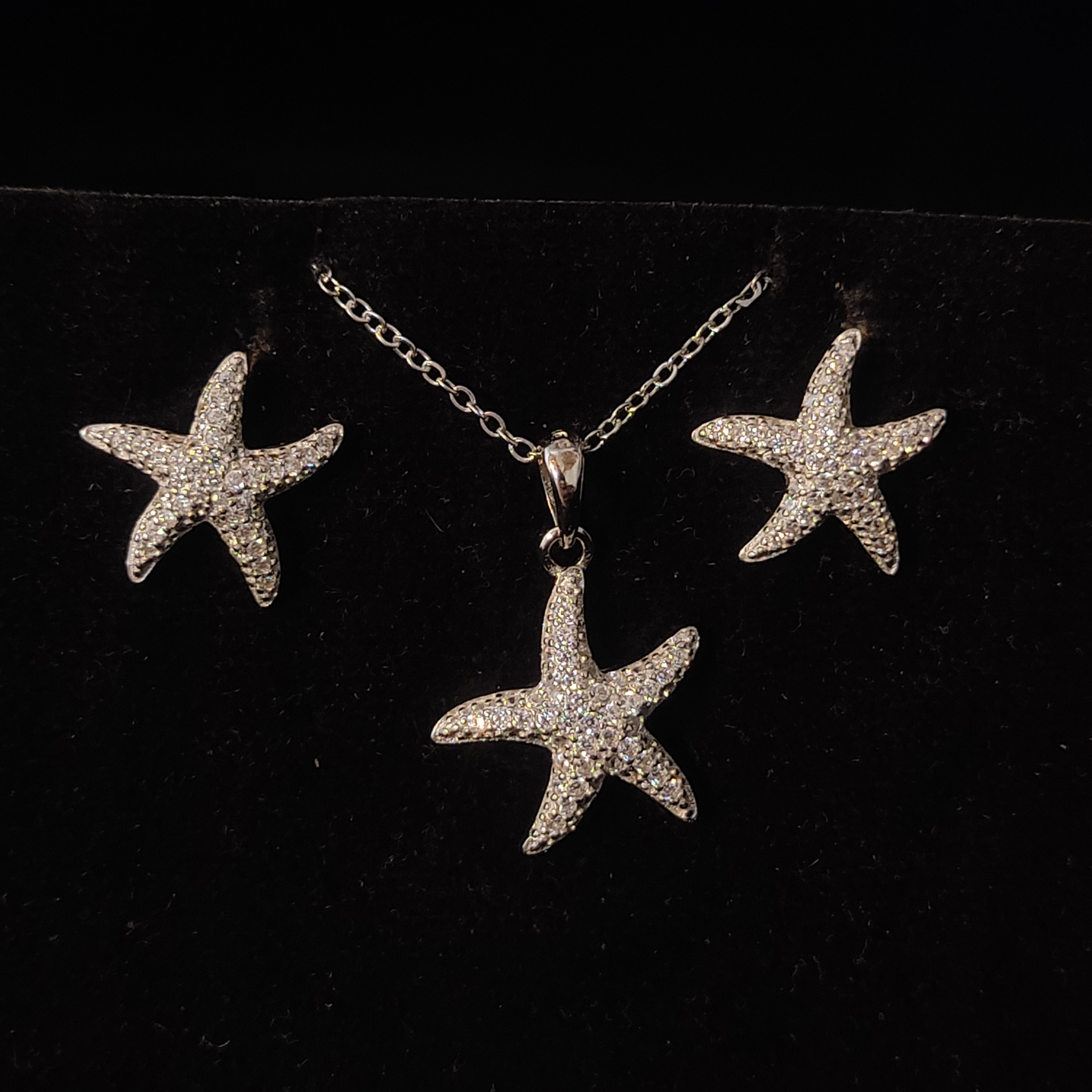 نیم ست نقره خارجی مدل ستاره دریایی