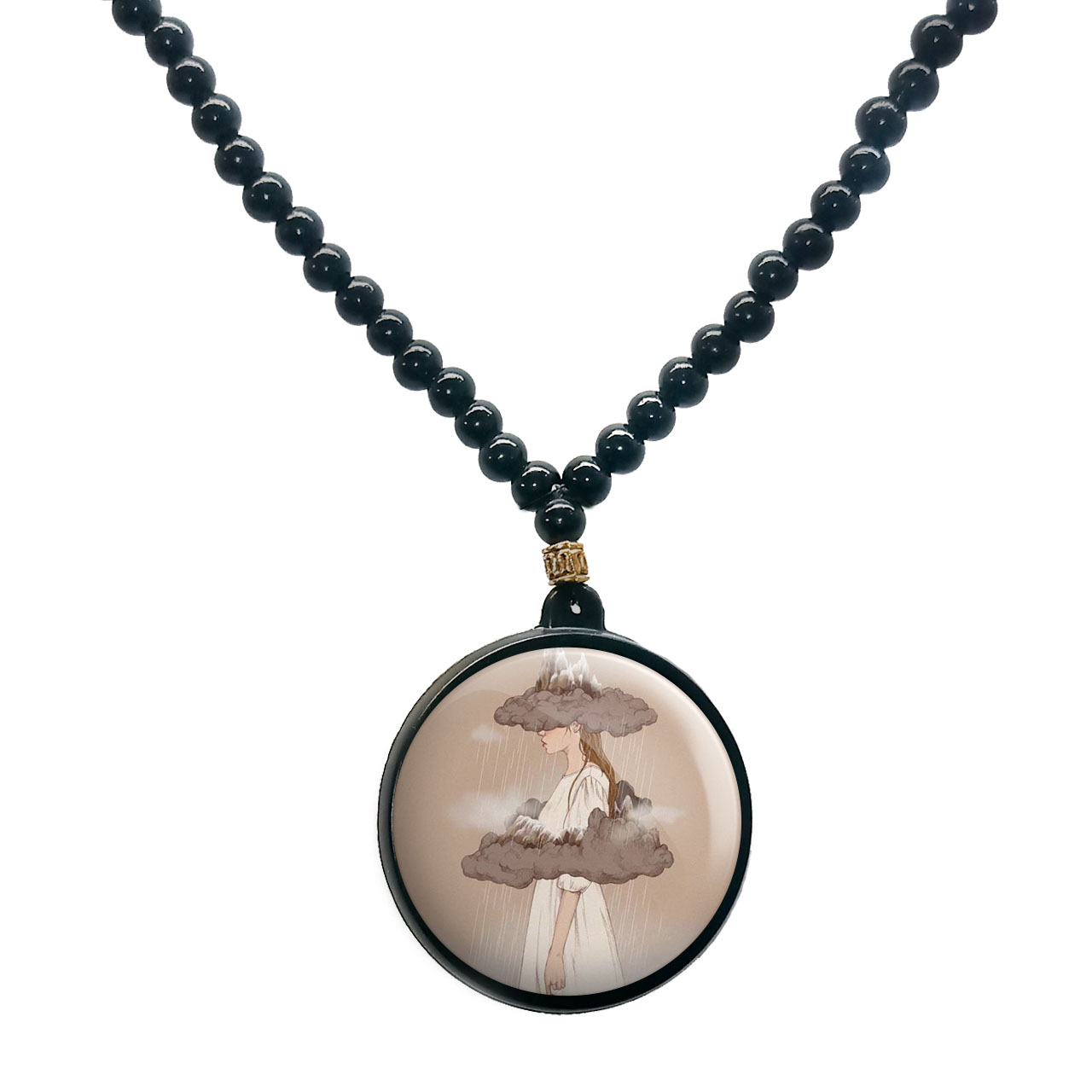 گردنبند پرمانه طرح دخترونه کد pmd.4317 مدل دو طرفه