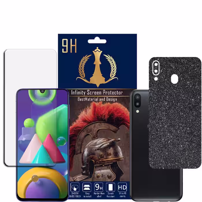 برچسب پوششی اینفینیتی مدل PRO MAX مناسب برای گوشی موبایل سامسونگ GALAXY M20 به همراه محافظ صفحه نمایش