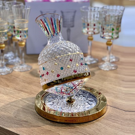 تنگ چرخشی پذیرایی رنگ طلایی طرحدار kit-306