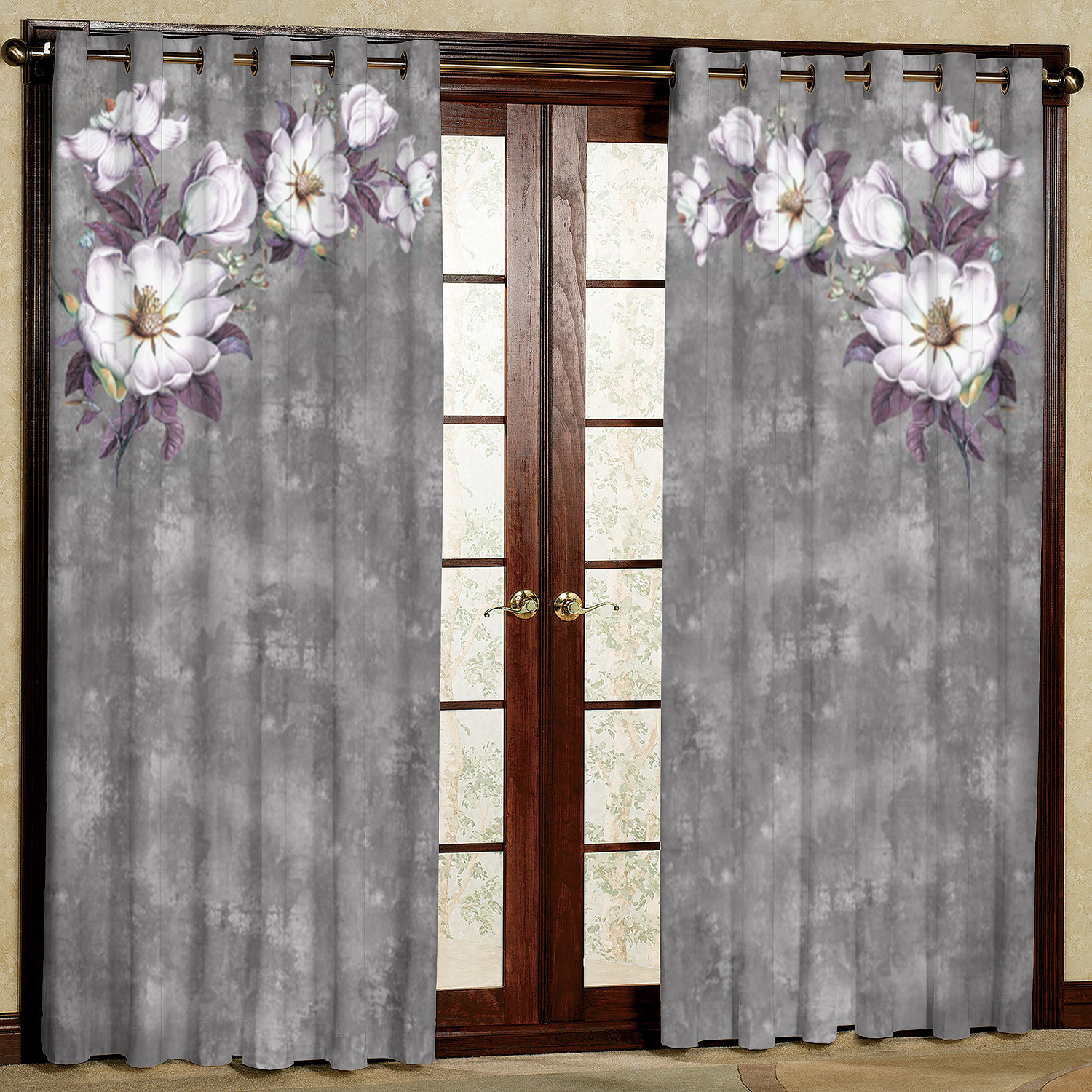 پرده مدل گل دار مخمل پانچی کد 4351 سایز 200x140 سانتی متر