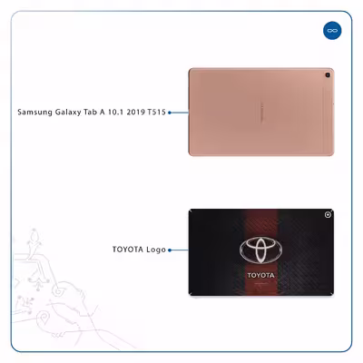 برچسب پوششی ماهوت مدل TOYOTA-Logo مناسب برای تبلت سامسونگ Galaxy Tab A 10.1 2019 T515