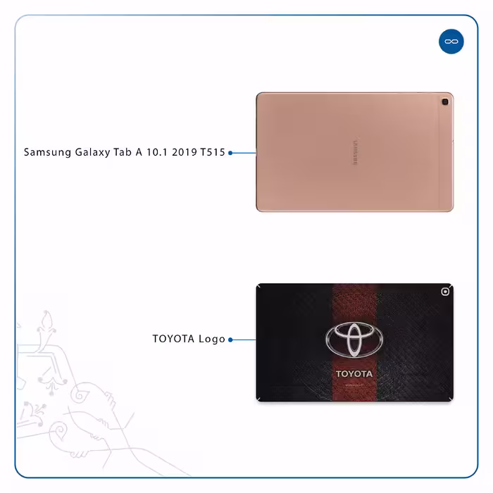 برچسب پوششی ماهوت مدل TOYOTA-Logo مناسب برای تبلت سامسونگ Galaxy Tab A 10.1 2019 T515